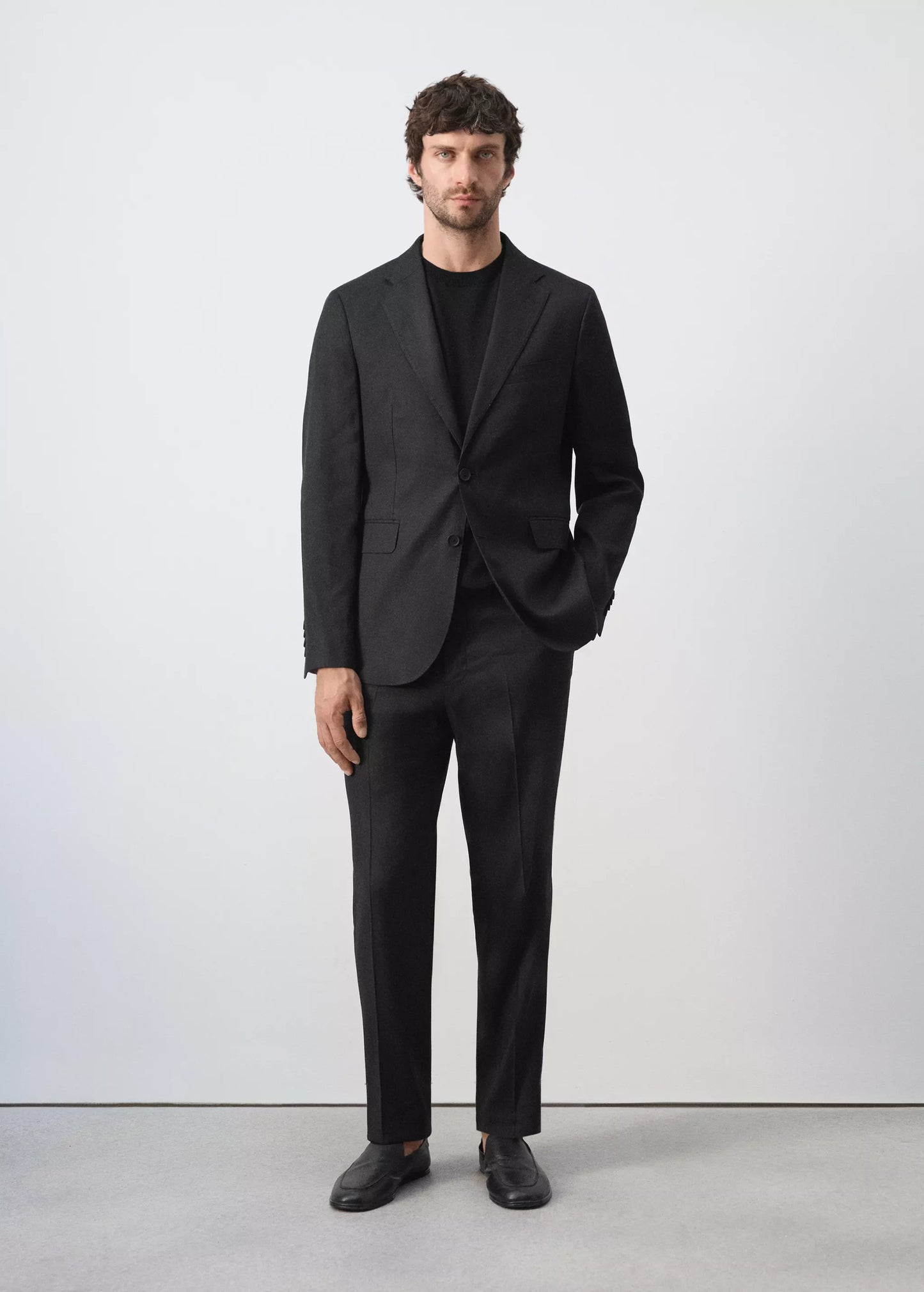 Slim fit linen blend blazer