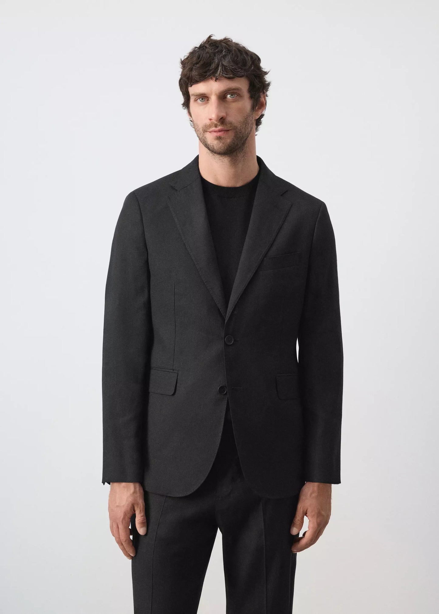 Slim fit linen blend blazer