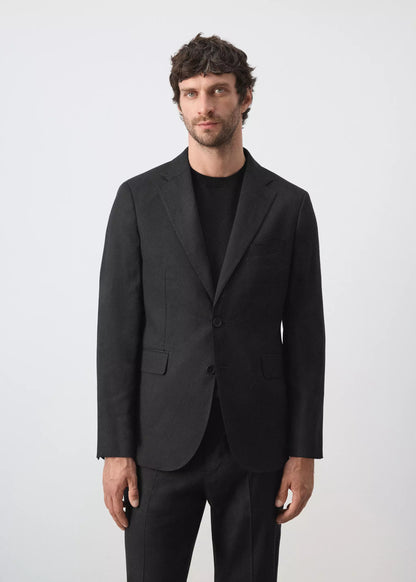 Slim fit linen blend blazer