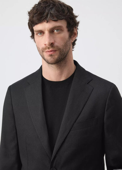Slim fit linen blend blazer
