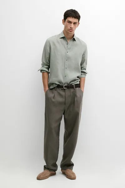 Slim fit 100% linen shirt