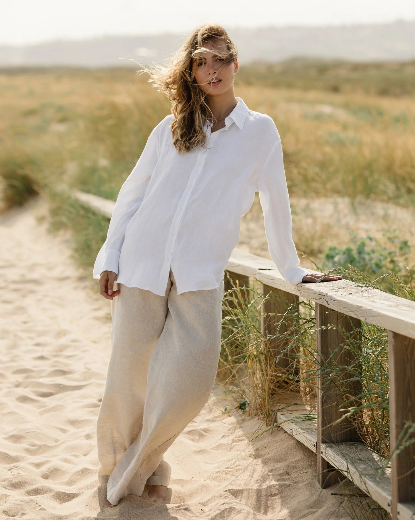 Linen Pants PEMBA in Natural melange