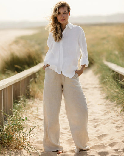 Linen Pants PEMBA in Natural melange